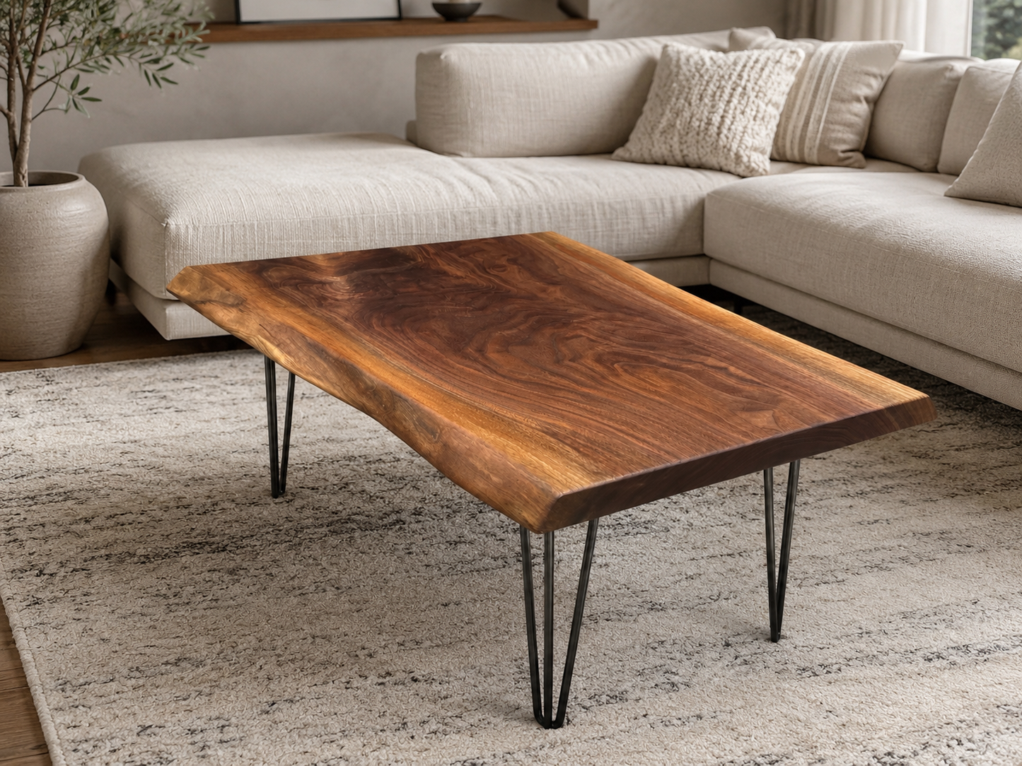 Walnut Luxury Live Edge Coffee Table